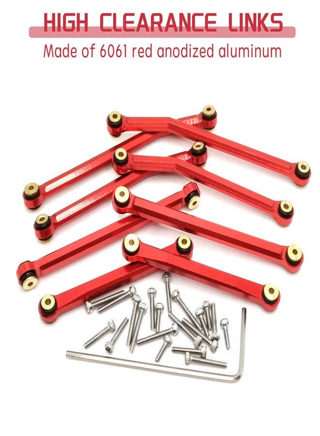 HOPLEX Aluminum High Clearance Chassis Links and Steering Links Set 1.27mm RC Screwdriver for 1/24 Axial SCX24 Bronco AXI00006 C10 AXI00001 Upgrade Parts(Red) - Image 4
